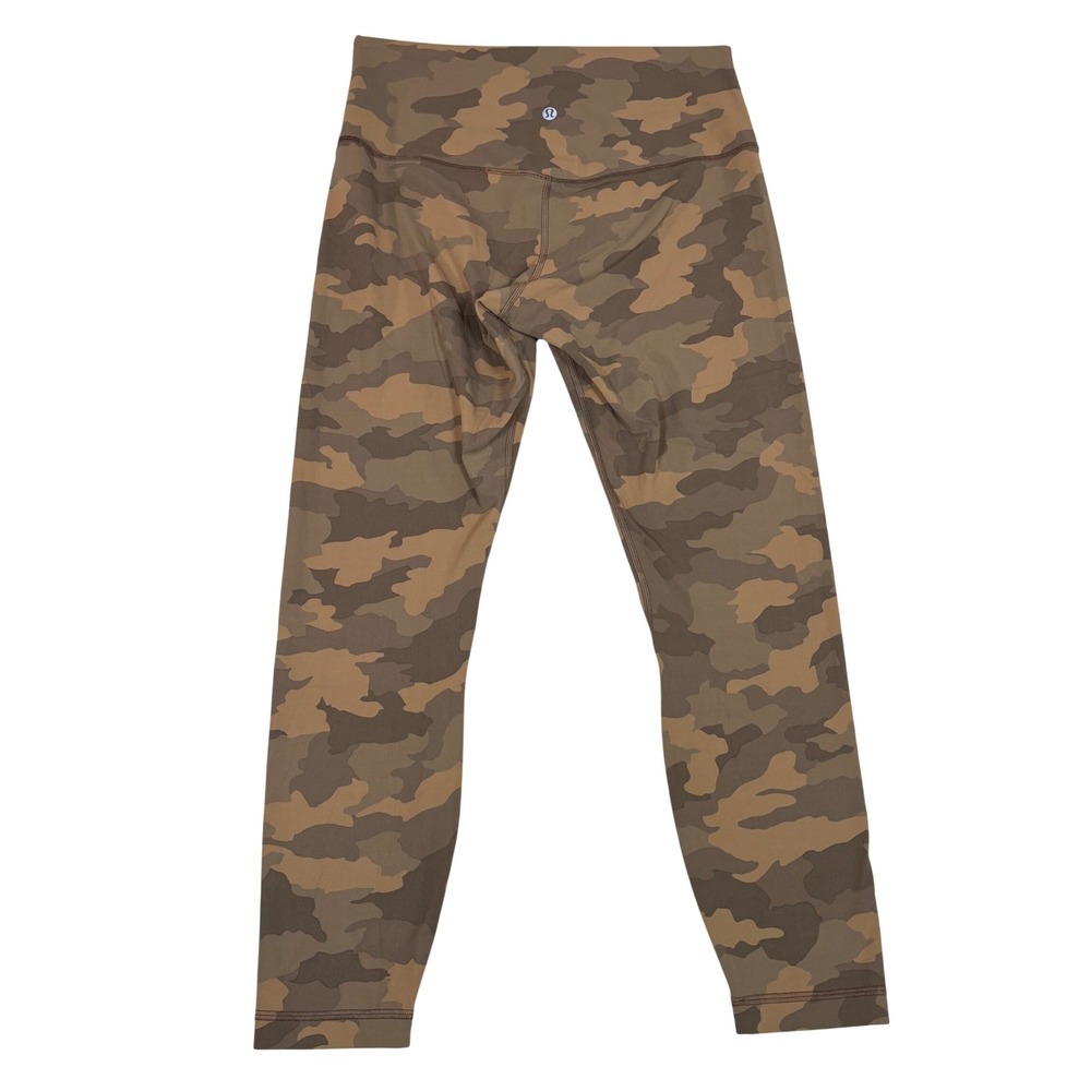 Lululemon Women Align High-Rise Pant 25" Inseam Beige Camo Size 10 Leggings
